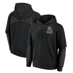 Cleveland Browns Unisex Sleek Elements Pullover Hoodie - Black Hoodies