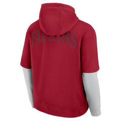 Atlanta Falcons Unisex Sleek Elements Pullover Hoodie - Red Hoodies