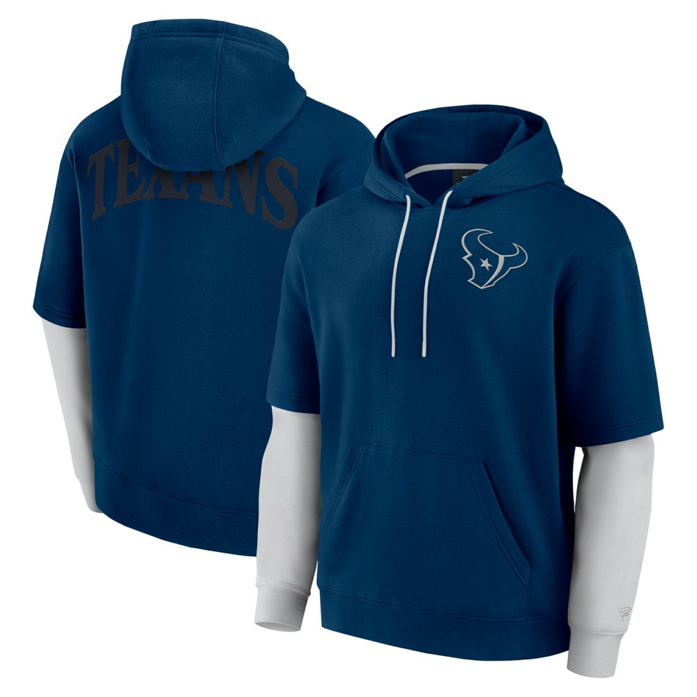 Houston Texans Unisex Sleek Elements Pullover Hoodie - Navy Hoodies