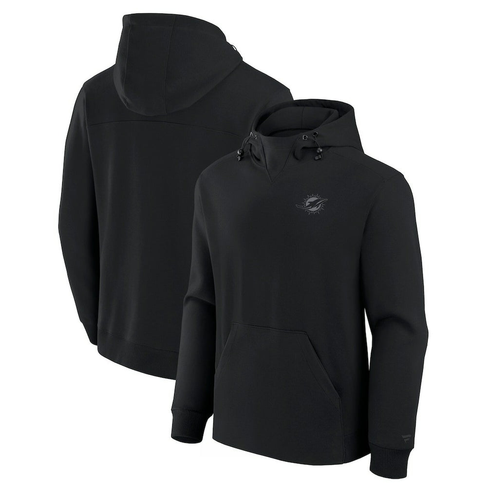 Miami Dolphins Unisex Front Office Tonal Tri-Blend Pullover Hoodie - Black Hoodies