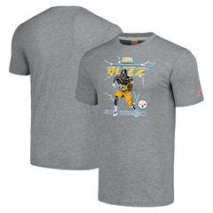 James Harrison Pittsburgh Steelers Homage Unisex NFL Blitz Retired Player Tri-Blend T-Shirt - Heathered Heather Gray T-shirts