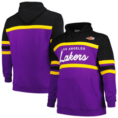 Los Angeles Lakers Big & Tall Hardwood Classics Head Coach Pullover Hoodie Black - Mitchell & Ness