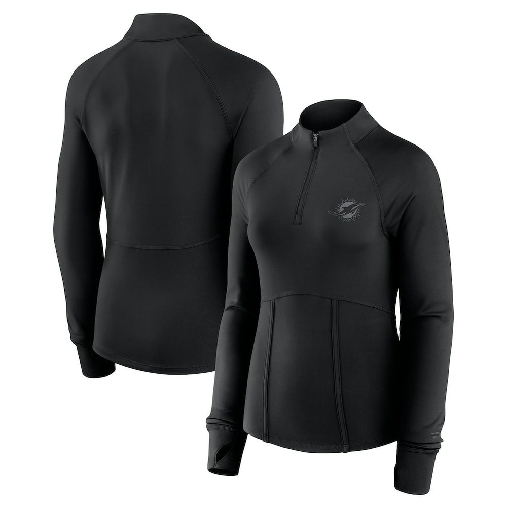 Miami Dolphins Women's Elements Quarter-Zip Jacket - Black Jackets