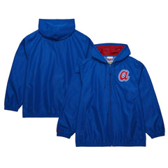 Atlanta Braves Mitchell & Ness Cooperstown Collection Vintage Logo Full-Zip Hoodie Windbreaker Jacket - Royal Jackets