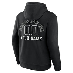 Boston Red Sox Monochrome Personalized Name & Number Pullover Hoodie - Black Hoodies