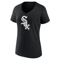 Chicago White Sox Women's Monochrome Personalized Name & Number V-Neck T-Shirt - Black T-shirts