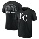 Kansas City Royals Monochrome Personalized Name & Number T-Shirt - Black T-shirts