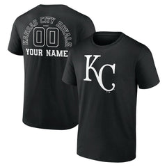 Kansas City Royals Monochrome Personalized Name & Number T-Shirt - Black T-shirts