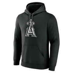 Los Angeles Angels Monochrome Personalized Name & Number Pullover Hoodie - Black Hoodies
