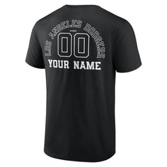 Los Angeles Dodgers Monochrome Personalized Name & Number T-Shirt - Black T-shirts