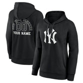 New York Yankees Women's Monochrome Personalized Name & Number Pullover Hoodie - Black Hoodies