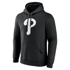 Philadelphia Phillies Monochrome Personalized Name & Number Pullover Hoodie - Black Hoodies