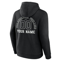 Philadelphia Phillies Monochrome Personalized Name & Number Pullover Hoodie - Black Hoodies