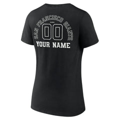 San Francisco Giants Women's Monochrome Personalized Name & Number V-Neck T-Shirt - Black T-shirts