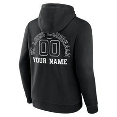St. Louis Cardinals Monochrome Personalized Name & Number Pullover Hoodie - Black Hoodies