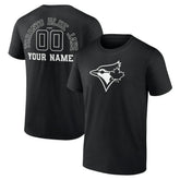 Toronto Blue Jays Monochrome Personalized Name & Number T-Shirt - Black T-shirts