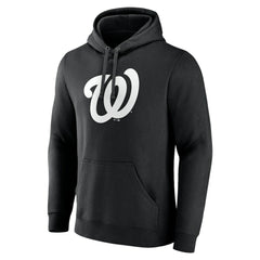 Washington Nationals Monochrome Personalized Name & Number Pullover Hoodie - Black Hoodies