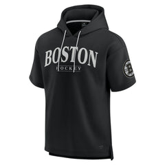 Boston Bruins Fanatics Elements Ready Short Sleeve Pullover Hoodie - Black | US 201058893