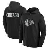 Chicago Blackhawks Fanatics Elements Blaze Tri-Blend Long Sleeve Hoodie T-Shirt - Black | US 201058985
