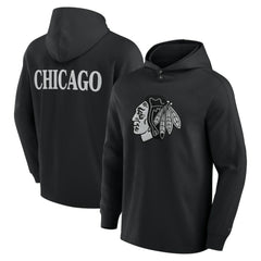 Chicago Blackhawks Fanatics Elements Blaze Tri-Blend Long Sleeve Hoodie T-Shirt - Black | US 201058985