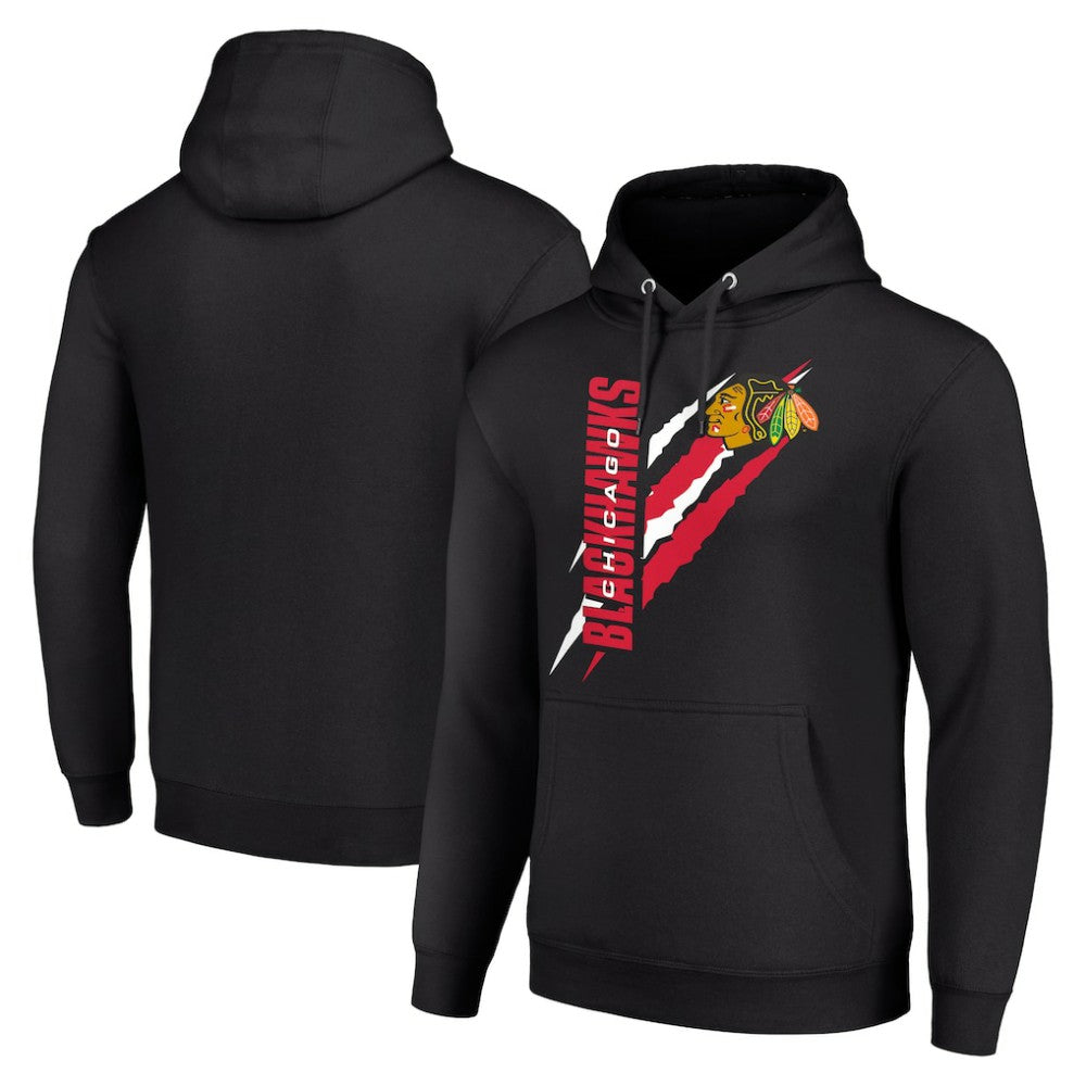 Chicago Blackhawks Starter Color Scratch Fleece Pullover Hoodie - Black | US 201059208