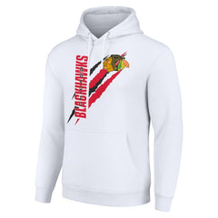 Chicago Blackhawks Starter Color Scratch Fleece Pullover Hoodie - White | US 201059217