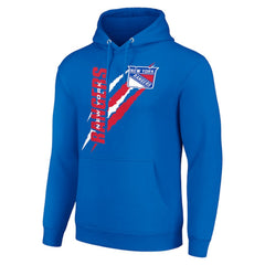 New York Rangers Starter Color Scratch Fleece Pullover Hoodie - Royal | US 201059261