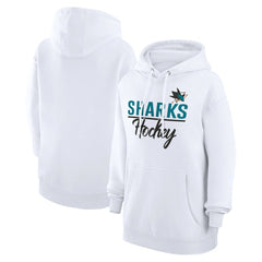 San Jose Sharks G-III 4Her by Carl Banks Women's Team Fleece Pullover Hoodie - White | US 201059291