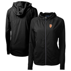 San Francisco Giants Cutter & Buck Women's City Connect Adapt Eco Knit Hybrid Recycled Full-Zip Hoodie - Black Hoodies