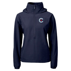 Chicago Cubs Cutter & Buck Women's City Connect Charter Eco Recycled Half-Zip Anorak Jacket - Navy Jackets