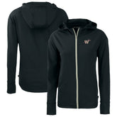 Washington Nationals Cutter & Buck Women's City Connect Daybreak Eco Recycled Full-Zip Hoodie - Black Hoodies