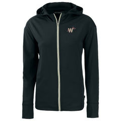 Washington Nationals Cutter & Buck Women's City Connect Daybreak Eco Recycled Full-Zip Hoodie - Black Hoodies