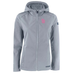 San Diego Padres Cutter & Buck Women's City Connect Evoke Eco Softshell Recycled Full-Zip Hoodie Jacket - Gray Jackets
