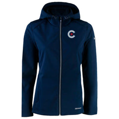 Chicago Cubs Cutter & Buck Women's City Connect Evoke Eco Softshell Recycled Full-Zip Hoodie Jacket - Navy Jackets