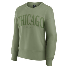 Chicago Bulls Women's Elements Flow Pullover Sweatshirt Olive - Fanatics
