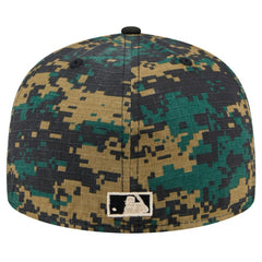 Pittsburgh Pirates New Era Digi Camo 59FIFTY Fitted Hat - Black Hats