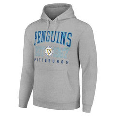 Pittsburgh Penguins Starter Retro Graphic Pullover Hoodie - Heather Gray | US 201066223