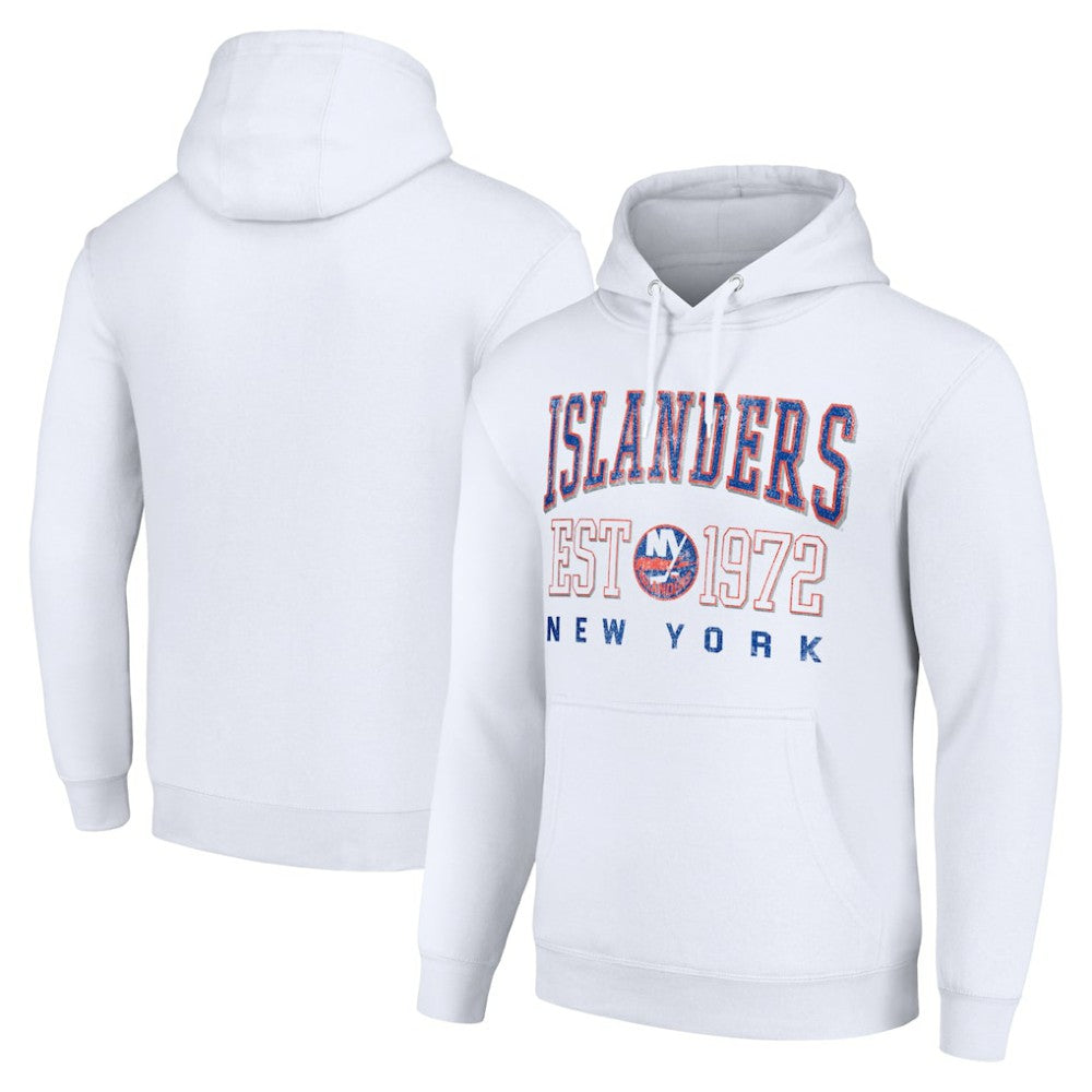 New York Islanders Starter Retro Graphic Pullover Hoodie - White | US 201066274