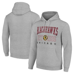 Chicago Blackhawks Starter Retro Graphic Pullover Hoodie - Heather Gray | US 201066278
