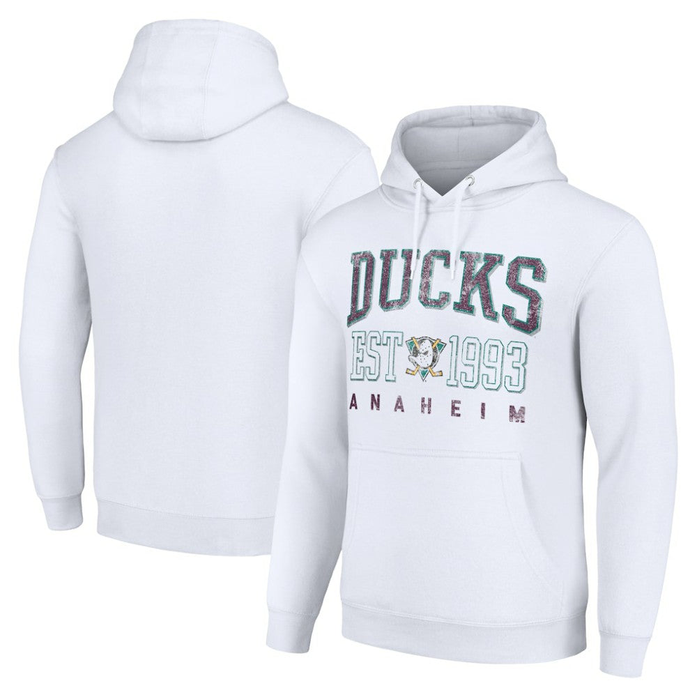 Anaheim Ducks Starter Retro Graphic Pullover Hoodie - White | US 201066281