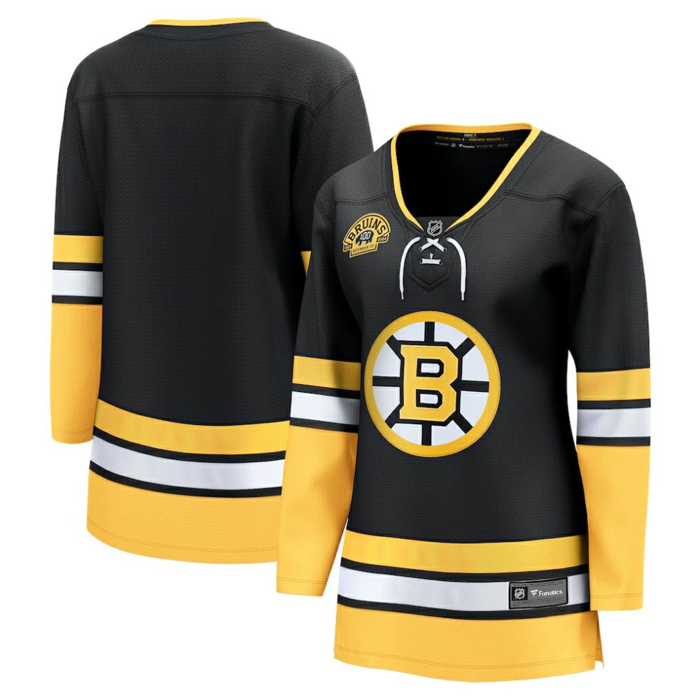 Boston Bruins Fanatics Women's Alternate 100th Anniversary Breakaway Jersey - Black | US 201066462