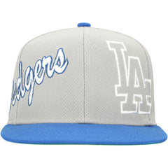 Los Angeles Dodgers Mitchell & Ness Knock Out Panel Snapback Hat - Gray/Royal Hats