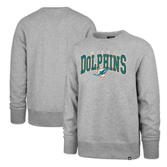 Miami Dolphins '47 Varsity Block Headline Pullover Sweatshirt - Gray Pullover