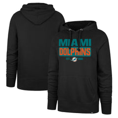 Miami Dolphins '47 Box Out Headline Pullover Hoodie - Black Hoodies