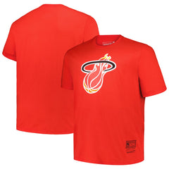 Miami Heat Big & Tall Hardwood Classics Vintage Logo T-Shirt Red - Mitchell & Ness
