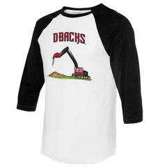 Arizona Diamondbacks Tiny Turnip Unisex Excavator 3/4-Sleeve Raglan T-Shirt - White/Black T-shirts
