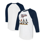 Detroit Tigers Tiny Turnip Unisex Gnomes 3/4-Sleeve Raglan T-Shirt - White/Navy T-shirts
