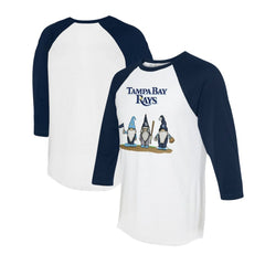 Tampa Bay Rays Tiny Turnip Unisex Gnomes 3/4-Sleeve Raglan T-Shirt - White/Navy T-shirts