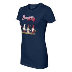 Atlanta Braves Tiny Turnip Women's Gnomes T-Shirt - Navy T-shirts