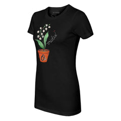 Baltimore Orioles Tiny Turnip Women's Lilies & Ladybugs T-Shirt - Black T-shirts
